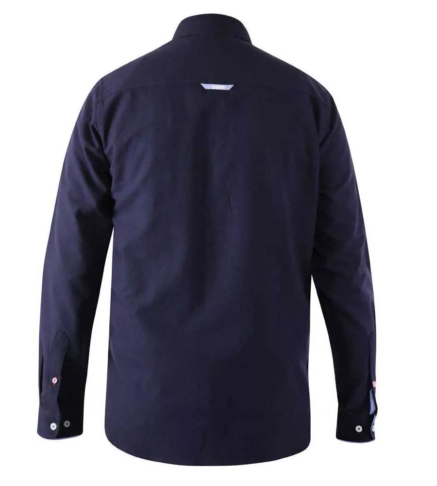 D555 Mens Navy Oxford Shirt With Long Sleeves (COLCHESTER-1)